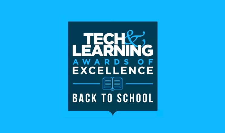 Tech & Learning Awards of Excellence Back to School logo in a blue background.