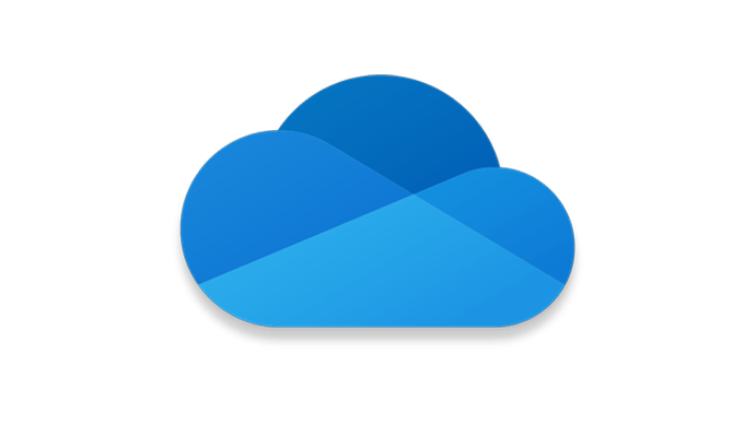 OneDrive logo with blue cloud graphic.