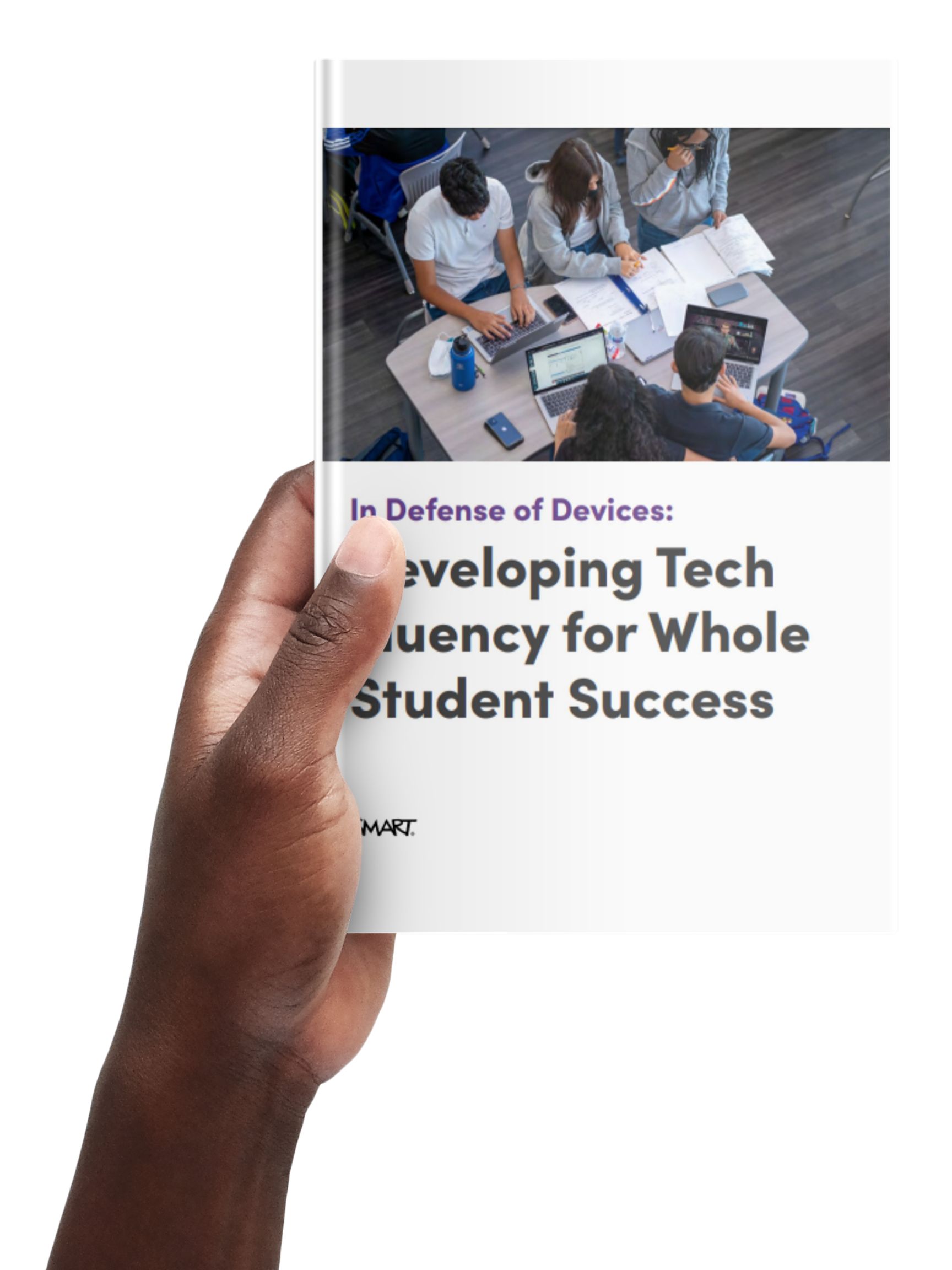 Hand holding a copy of the guide