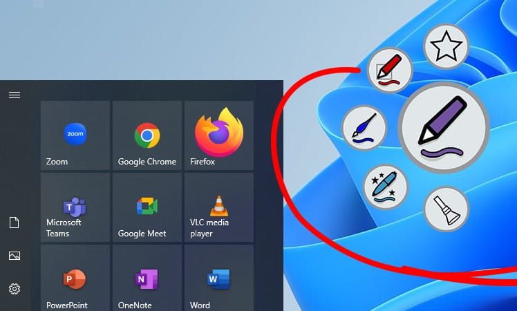 A close-up of a computer screen with a toolbar showcasing various inking tools, indicating the effortless digital inking capabilities.