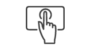 Icon depicting a hand touching a SMART Board, representing the opportunity to see the best of SMART in action in real-time.