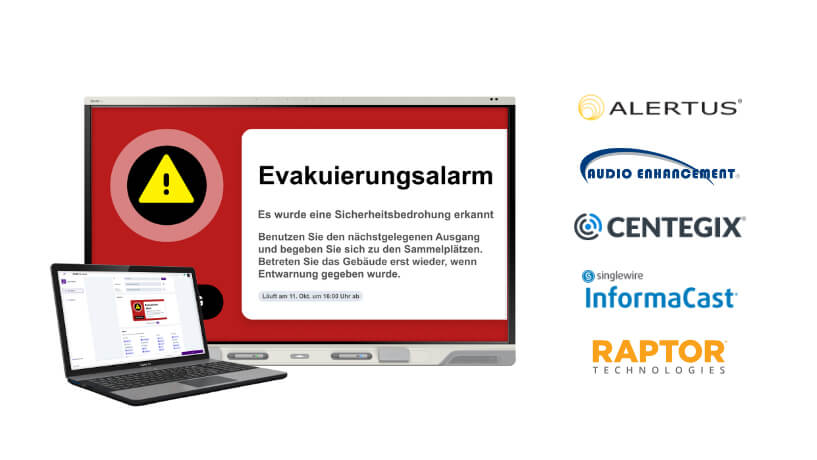 SMART Control alert on SMART Board with partner logos