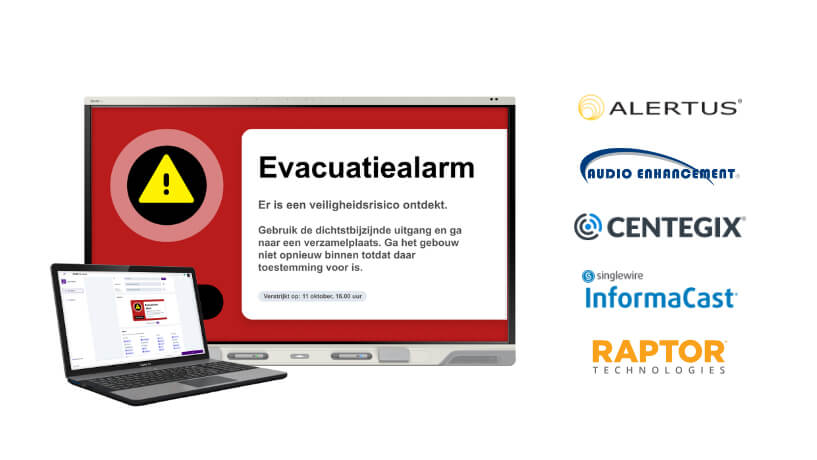 SMART Control alert on SMART Board with partner logos