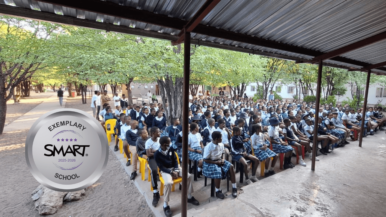 Delta Waters International School with SMART Exemplary School 2025–2026 badge.