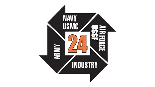 I/ITSEC 24 logo highlighting Army, Navy, Air Force, and industry collaboration.