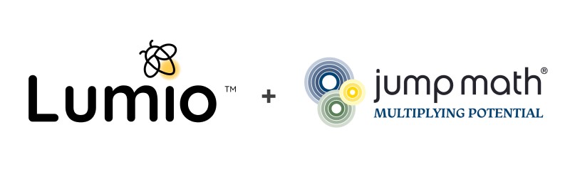Lumio and JUMP Math logos combined to represent their educational collaboration.