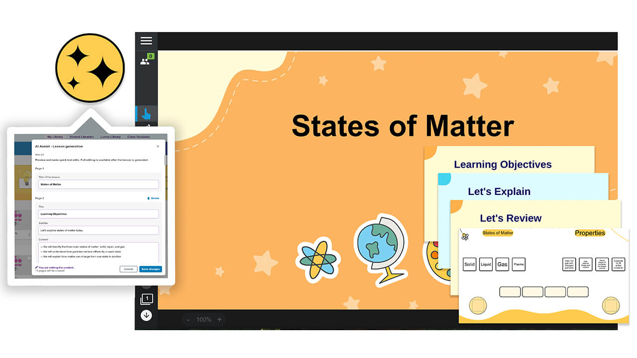 Lumio screen capture showcasing AI Assist.