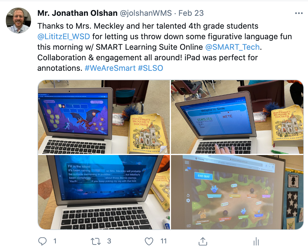 Twitter Screenshot of Jonathan Olshan's post for SMART