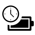 Icon of a battery and a clock