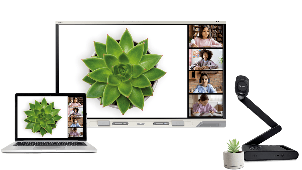 Document camera with a laptop and SMART Board
